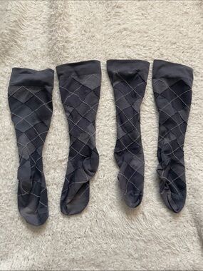 2 pairs sigvaris compression socks grey argyle 20-30 mmHg